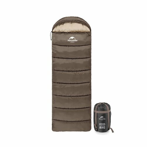 Спальный мешок Naturehike U Series Двойной хлопок осень-зима коричневый U250 молния слева 4660₽