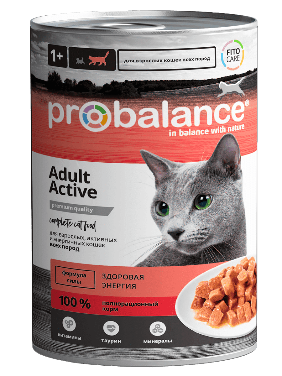 Корм влажный ProBalance Active для взрослых подвижных кошек (415 г)