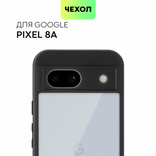 фото Пластиковый чехол broscorp на google pixel 8a (пиксель 8а), прозрачная глянцевая задняя панель