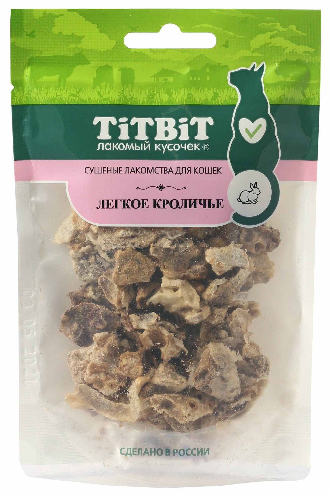 Лакомство TiTBiT Легкое кроличье диетичекое сушеное для кошек ( 10 г )