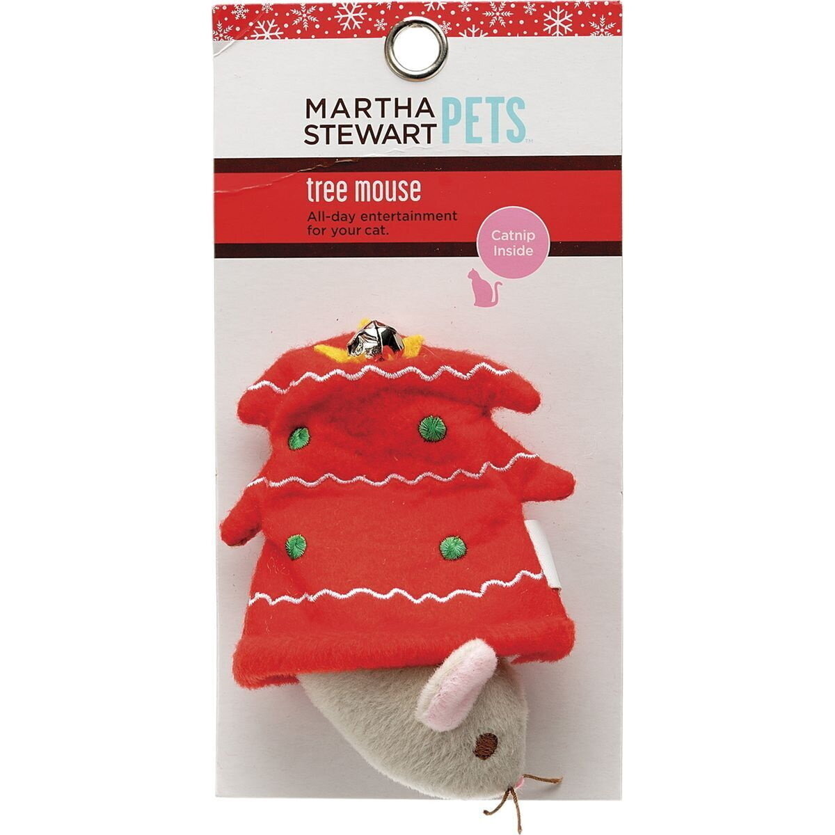 Ёлочка велюровая с Мышкой со звоном с Кошачьей Мятой для кошек (2 шт)