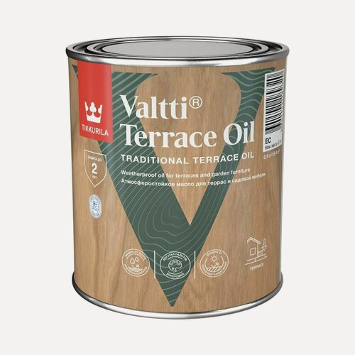 Изображение товара Масло Valtti Terrace Oil EC 0,9 л для защиты террасной доски и древесины