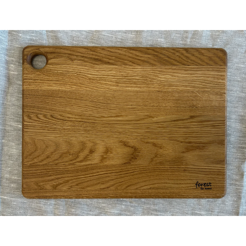 Доска деревянная из дуба большая, Forest for home, 40х30х1,8 см, цвет натуральнй дуб, с отверстием