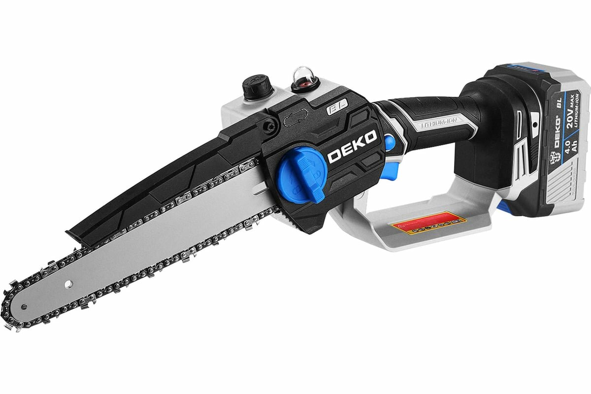 Пила цепная аккумуляторная бесщеточная DEKO DKCHS 20V, 20В, 1x4.0Ач 063-4483-1