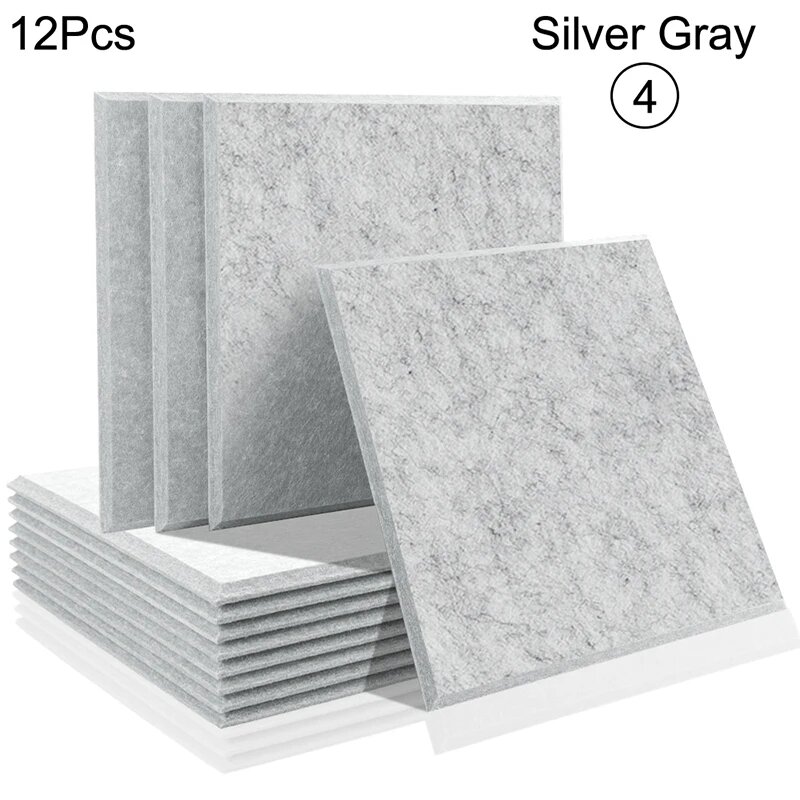 Звукоизоляционные панели OLOEY 12 шт 4--Silver Gray Square 1.2cm Super Density