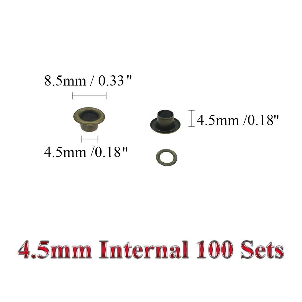 Бронзовые медные люверсы 3-30 мм 4.5mm ID 100 sets