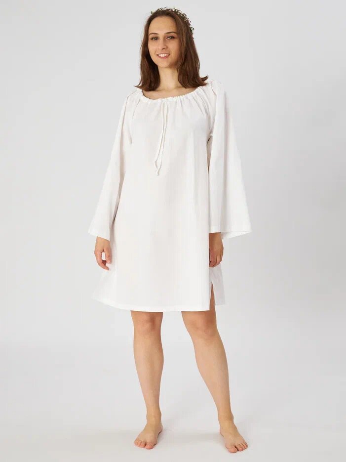 Русское народное покосное платье-рубашка, 100% хлопок (р.40-42)