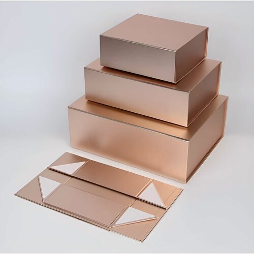 Изображение товара Подарочная коробка, складная, магнитная, 33x25x12 см, золото, 1 шт.