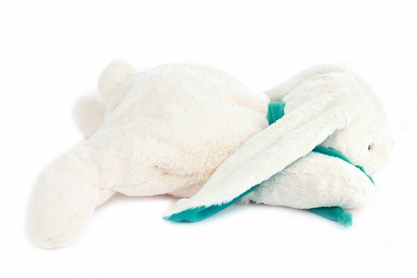 Мягкая игрушка Кролик вислоногий 58 см белый/бирюзовый Lapkin на подарок — фото 1