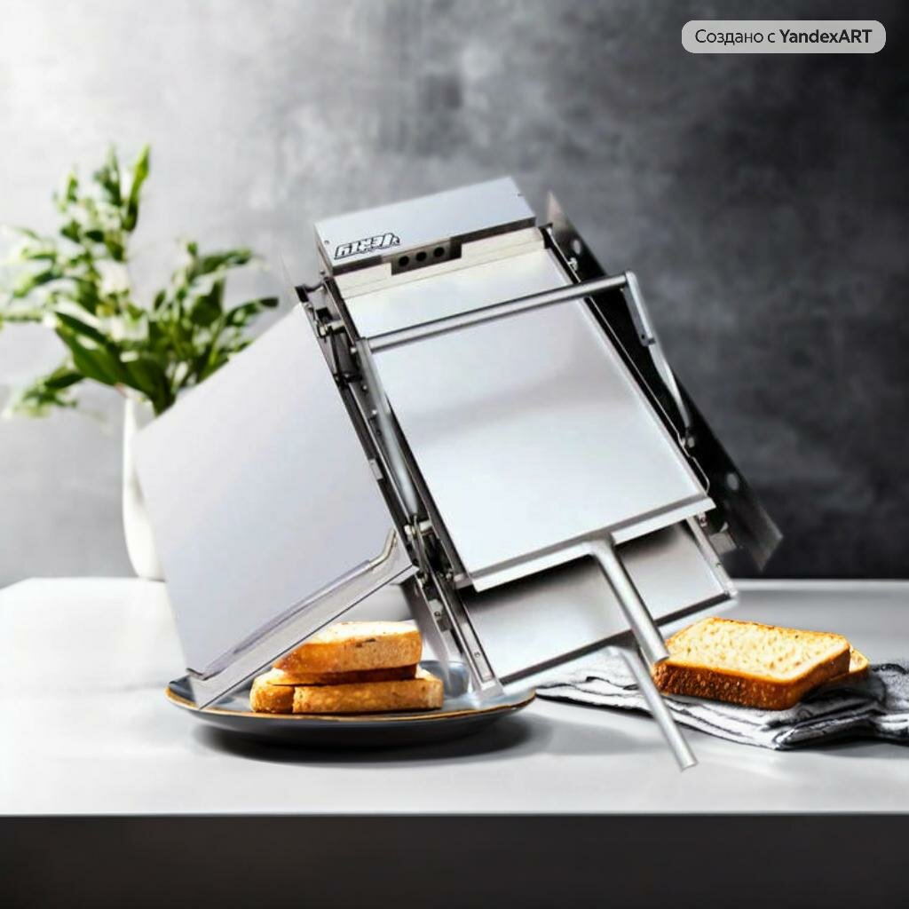 Тостер HB-05, мощность 2000 Вт, серебристый, металлический корпус — фото 1