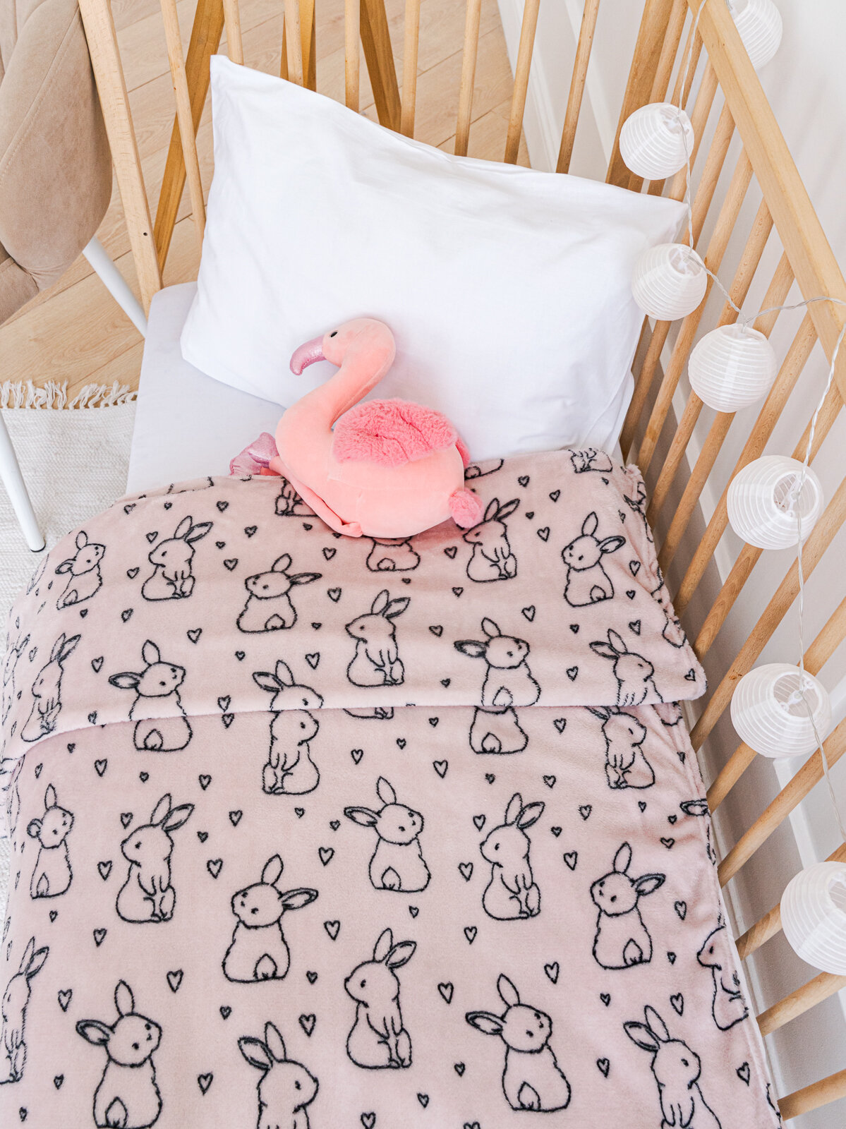 Плед для новорожденного 100х150 Павлинка Зайки-2 детский, в кроватку, в коляску — фото 1