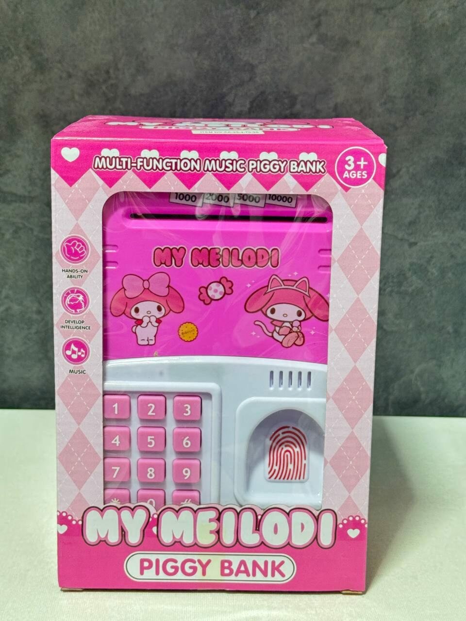 Сейф для денег "Герои мультфильмов", для девочек, голубой, 15х10 см — фото 1