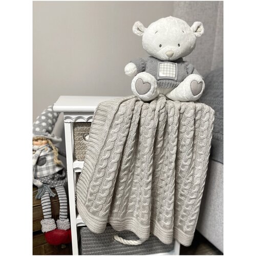 Плед для новорожденных вязанный 85х100 см