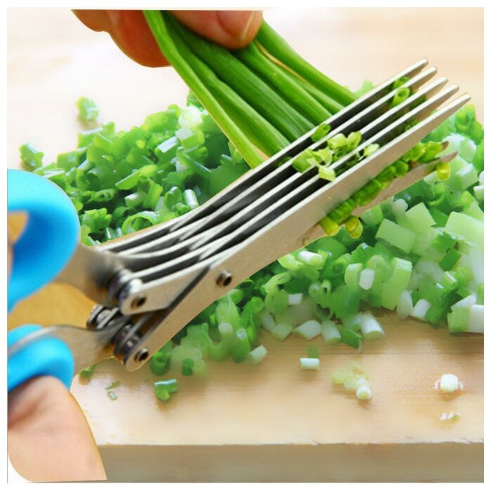 Ножницы для нарезки зелени 5 лезвий / Кухонные ножницы / Ножницы на кухню, ножницы для зелени - фотография № 3