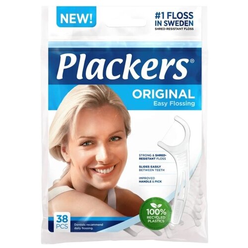 Флоссер Plackers Original, 38 шт флоссеры зубная нить и зубочистка в контейнере 10 упаковок по 50 шт