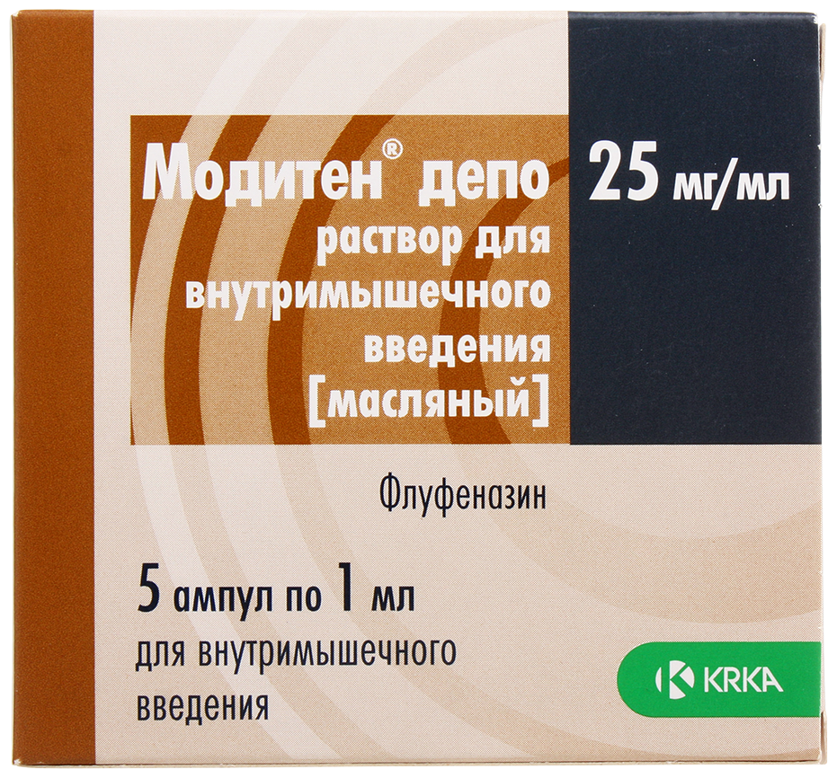 Модитен-депо р-р для в/м введ. (масляный) амп., 25 мг/мл, 1 мл, 5 шт.