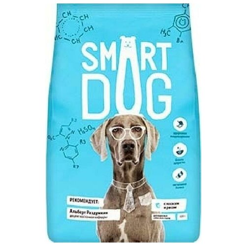 Smart Dog сухой корм Для взрослых собак с лососем и рисом 0,8 кг 25436 (6 шт)