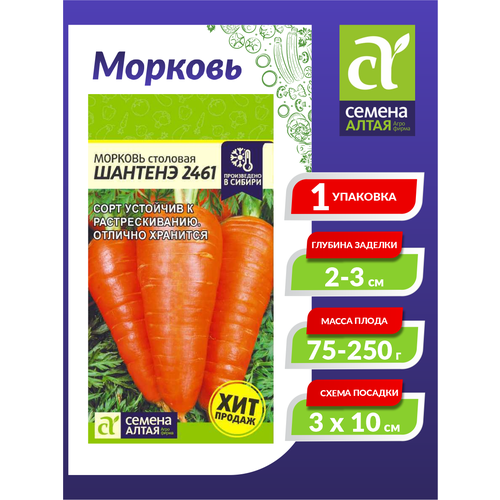 Семена Морковь столовая Шантенэ 2461 Среднеспелые 2 гр. семена морковь столовая шантенэ 2461 среднеспелые 2 гр х 3 шт