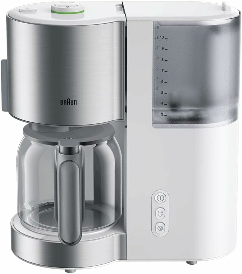 Автоматическая кофемашина Braun KF 5120 WH, белый, серебристый - фотография № 1