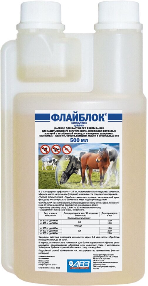фото АВЗ раствор от блох и клещей Флайблок для нар. прим.