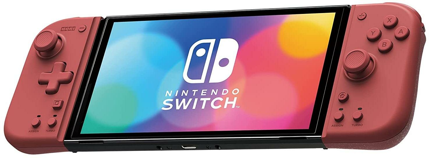 Набор из 2-х контроллеров Joy-Con Split Pad Compact Абрикосовый красный (Apricot Red) Hori (NSW-398U) (Switch/Switch OLED)