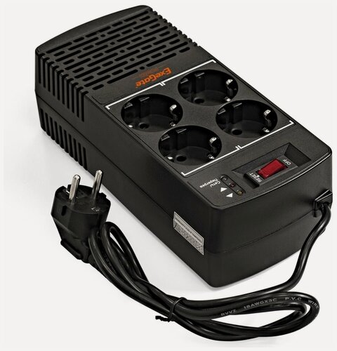 Изображение товара Стабилизатор ExeGate Power AD5000-500 500VA/300W, диапазон 150-280В, 4 евророзетки 285941
