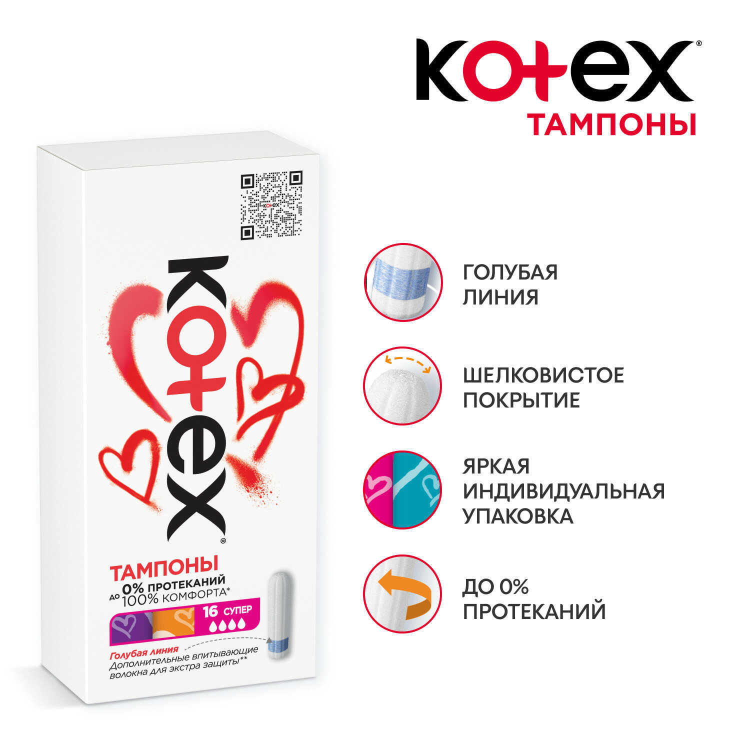 Тампоны Kotex Mini 16 шт., 1 уп, 