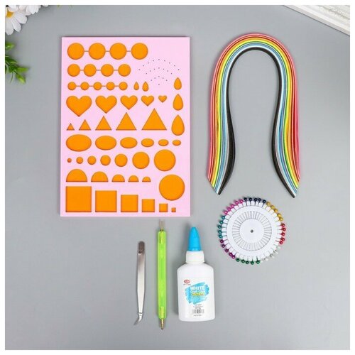 Набор инструментов для квиллинга170 пол05см клей иголки линейка пинцет ин дкв 21х30см В упаковке 1 876₽