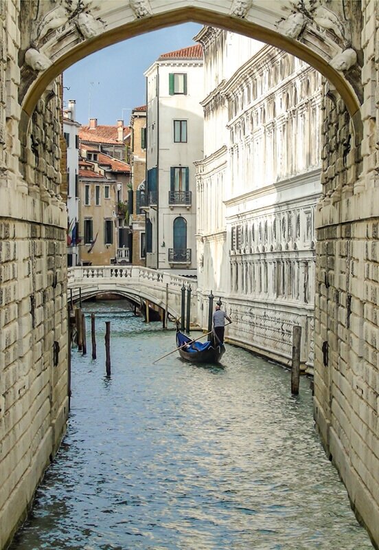 Моющиеся виниловые фотообои GrandPiK Венеция Красивый вид на канал, 200х290 см