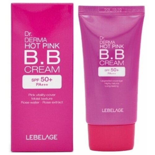 Lebelage BB-крем увлажняющий с экстрактом розы Dr Derma Hot Pink BB Cream Spf 50 Pa 30 мл 467₽