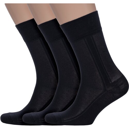 Носки PARA socks, 3 пары, размер 25, черный