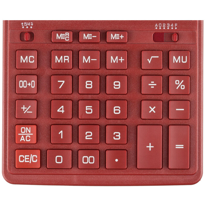 Калькулятор настольный полноразмерный Attache AF-88812р дв пит204x158мм темно-красный