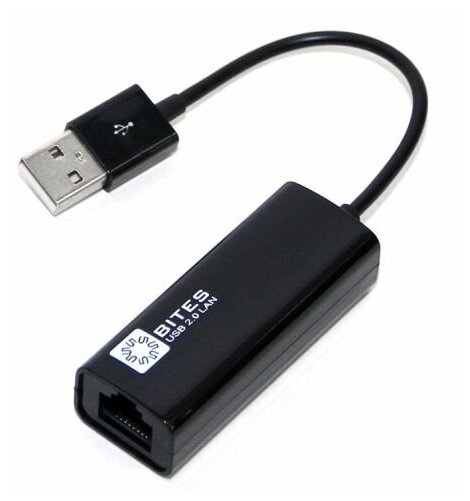 Сетевая карта 5bites UA2-45-02BK USB2.0 -> RJ45 10/100 Мбит/с, 10см