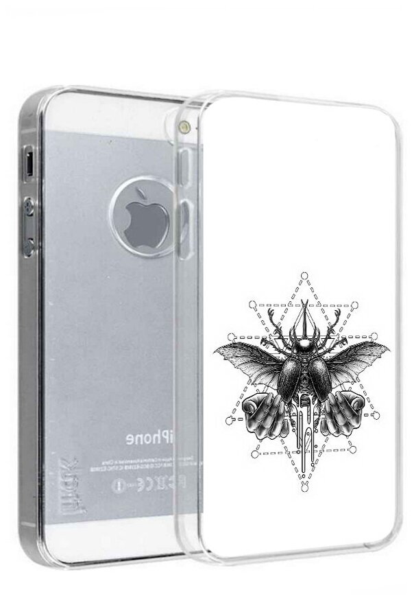Чехол задняя-панель-накладка-бампер MyPads скарабей для iPhone 5/5S/SE/5SE противоударный