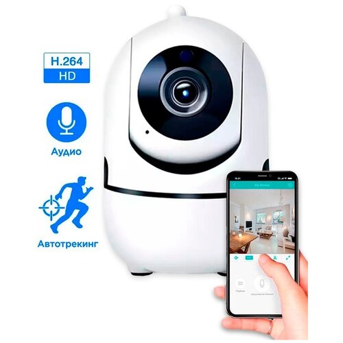 Беспроводная IP Wi-Fi видеокамера /Камера с обзором 360, ночной съемкой и датчиком