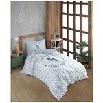 Постельное белье из ранфорса R-030 Karven (кремовый-серый), 1,5 спальный (наволочка 50x70) - изображение