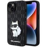 Чехол Lagerfeld PU Saffiano Monogram NFT Choupette Hard для iPhone 14, черный - изображение