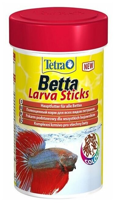 Корм для рыб Tetra Betta LarvaSticks 100мл плавающие палочки - фотография № 17