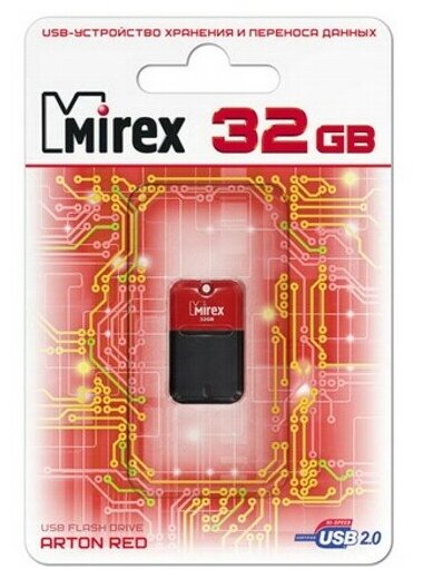 Флешка Mirex Arton Red 32 Гб usb 2.0 Flash Drive - красный