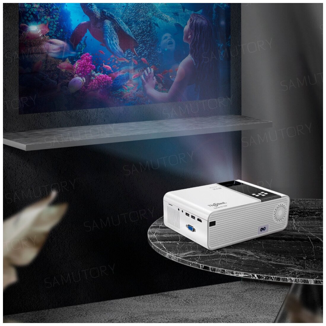 Портативный проектор ThundeaL TD90 WIFI (2800 люмен, 200 дюймов, 1280*720, 1920х1080 Full HD, поддержка 3D, контраст 2000:1, AV, USB, HDMI, пульт ДУ)