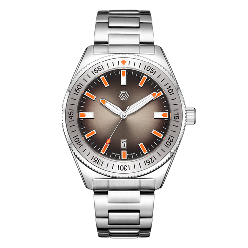 Наручные часы УЧЗ 3067В-1, серебряный, коричневый