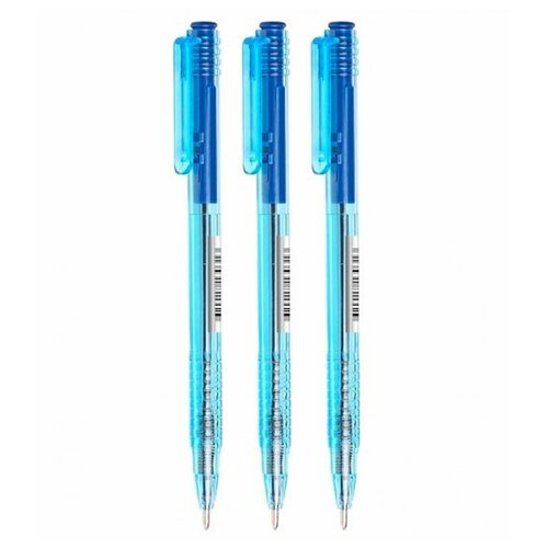 Ручка шариковая автоматическая, синий стержень 0,7 СТАММ / 50шт в упаковке / ручка / / набор 50шт ручка шариковая синяя 50шт в упаковке ручка набор 50шт