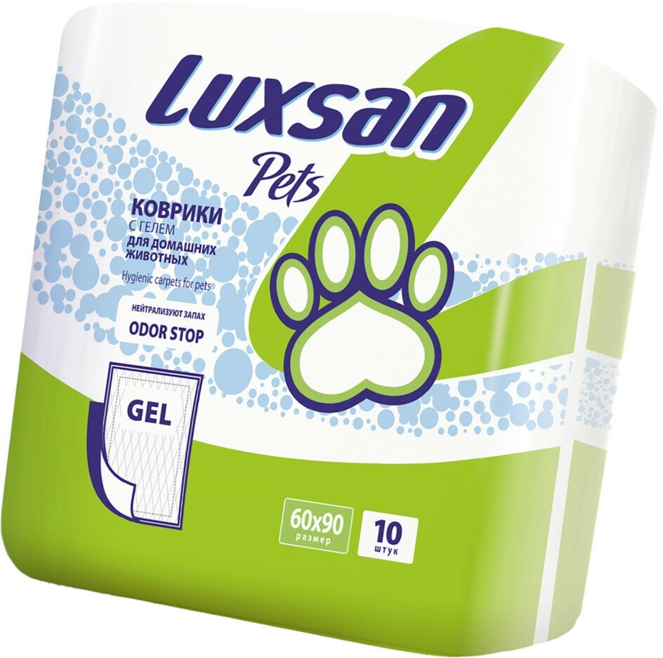 Luxsan Premium GEL коврики впитывающие для животных, 60х90, 10 шт