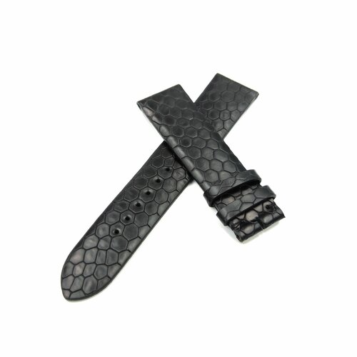 Ремешок Malpolon, фактура под рептилию, диаметр шпильки 1.75 мм, размер 22/20 L, черный