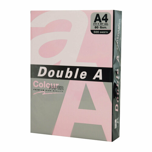 фото Бумага цветная double a, а4, 80 г/м2, 500 л, пастель, розовая