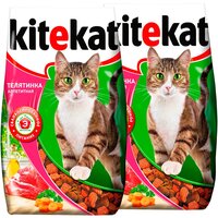 KITEKAT аппетитная телятинка для взрослых кошек (15 + 15 кг)