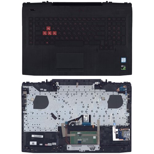 Клавиатура keyboard для ноутбука HP Omen 17-AN топкейс красный шрифт 7547₽