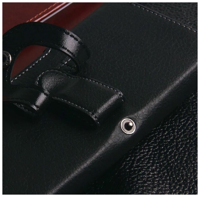 Чехол для смартфона сумка / кобура телефона черный вертикальный 5.0 диагональю на ремень / пояс универсальный с магнитной застежкой, из эко-кожи