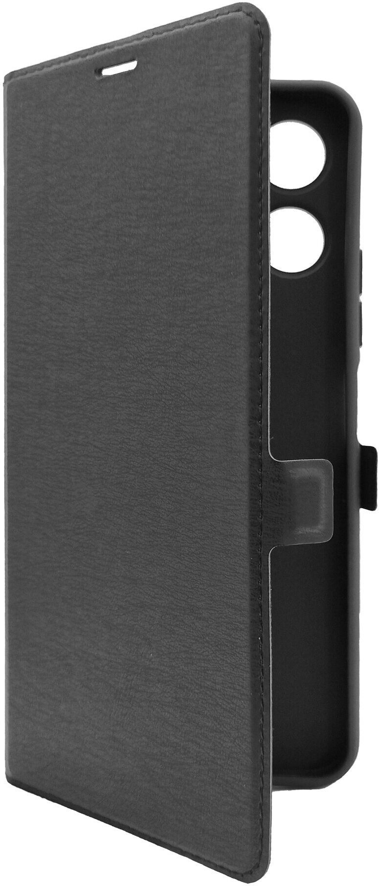 Чехол на Xiaomi Redmi 12 (Ксиоми Редми 12) черный книжка эко-кожа с функцией подставки отделением для пластиковых карт и магнитами Book case, Miuko