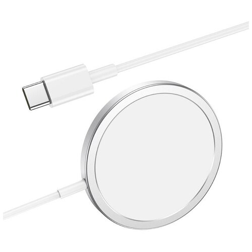 Беспроводное зарядное устройство Hoco CW30 Pro, MagSafe, магнит, 15 Вт, Type-C 2 А, 1 м